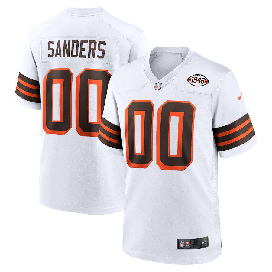 Men Cleveland Browns #00 Shedeur Sanders Nike White 2025 NFL Draft 2nd Alternate Game Jersey